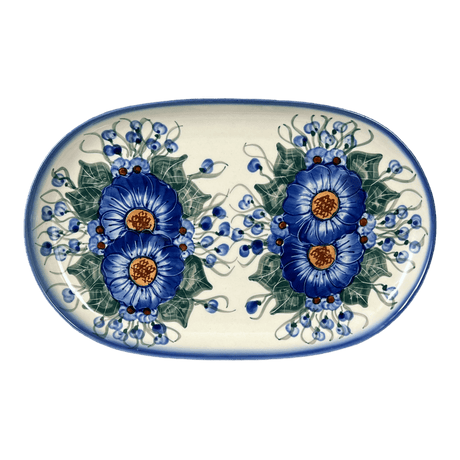 Plate, Oval, Shallow, 7" x 11" in "Bountiful Blue" by Andy | NDA245-36