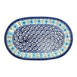 Plate, Oval, Shallow, 7" x 11" in "Blue Daisy Spiral" by Andy | NDA245-38