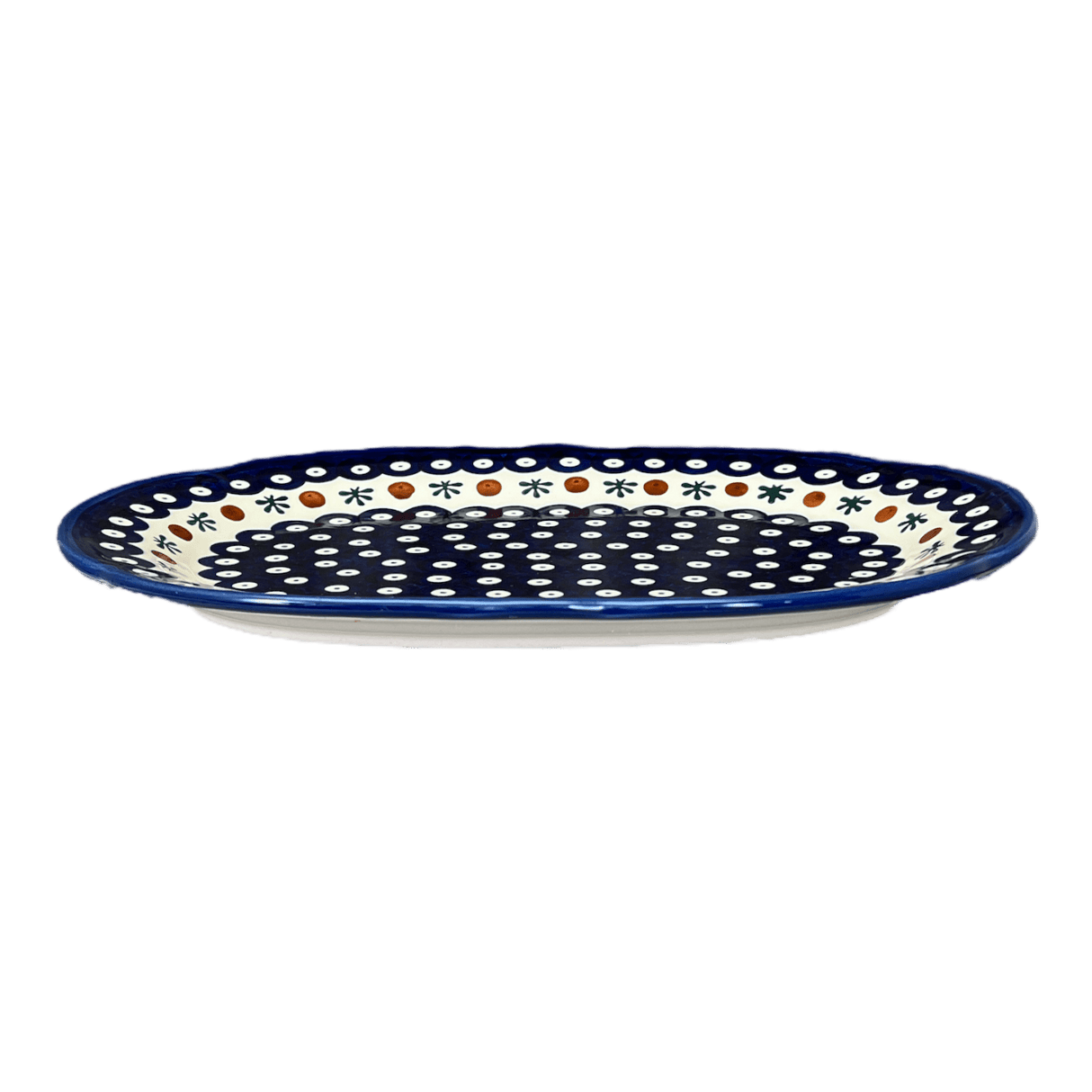 Platter, Wavy Edged Oval, 13.5" x 9.5" in "Mosquito" by Andy | NDA262-24