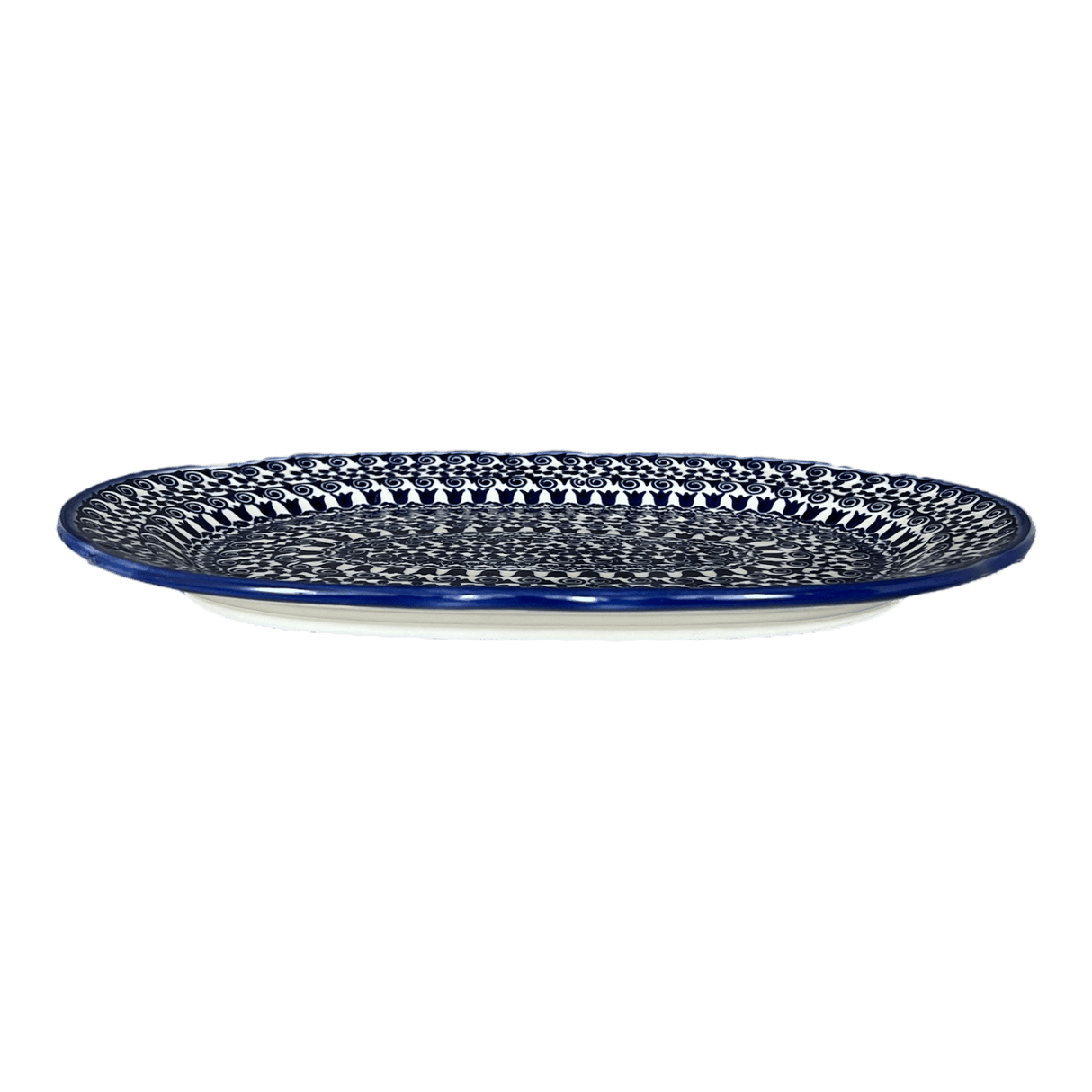 Platter, Wavy Edged Oval, 13.5" x 9.5" in "Tulip Path" by Andy | NDA262-25