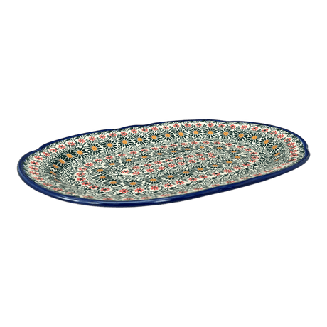 Platter, Wavy Edged Oval, 13.5" x 9.5" in "Garden Breeze" by Andy | NDA262-A48