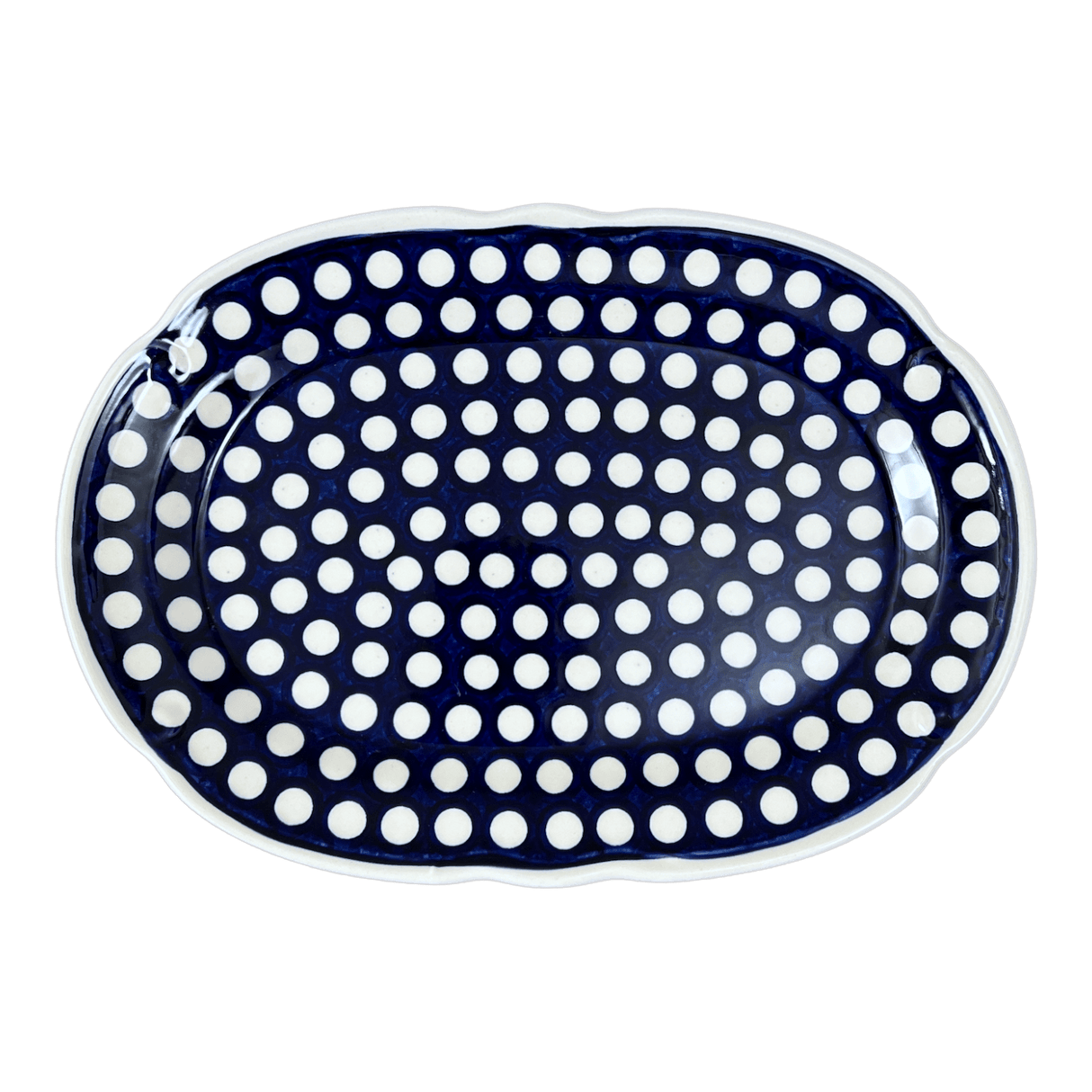 Platter, Wavy Edged Oval, 13.5" x 9.5" in "Hello Dotty" by Andy | NDA262-A64