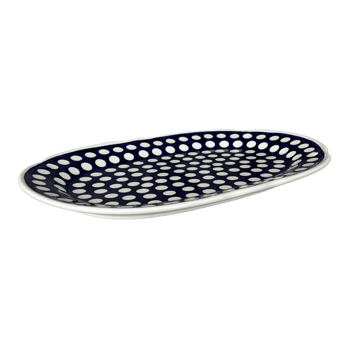 Platter, Wavy Edged Oval, 13.5" x 9.5" in "Hello Dotty" by Andy | NDA262-A64