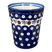 A picture of a Polish Pottery Large Ridged Tumbler (Mosquito) | NDA345-24 as shown at PolishPotteryOutlet.com/products/large-ridged-tumbler-mosquito-nda345-24