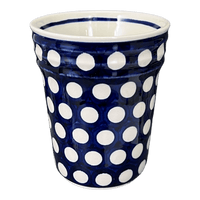 A picture of a Polish Pottery Large Ridged Tumbler (Hello Dotty) | NDA345-A64 as shown at PolishPotteryOutlet.com/products/large-ridged-tumbler-hello-dotty-nda345-64