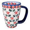 Polish Pottery 16 oz. Cafe Mug (Red Lattice) | NDA40-20 at PolishPotteryOutlet.com