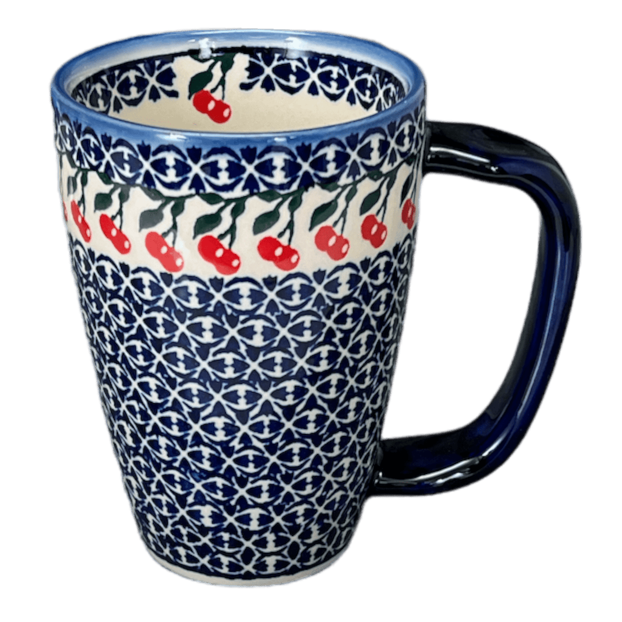 Mug, Cafe, 16 oz in "Cherries Jubilee" by Andy | NDA40-29