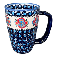 A picture of a Polish Pottery 16 oz. Cafe Mug (Polish Bouquet) | NDA40-82 as shown at PolishPotteryOutlet.com/products/16-oz-cafe-mug-polish-bouquet-nda40-82