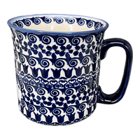 A picture of a Polish Pottery 14 oz. Straight Mug (Tulip Path) | NDA47-25 as shown at PolishPotteryOutlet.com/products/14-oz-straight-mug-tulip-path-nda47-25