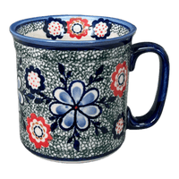 A picture of a Polish Pottery 14 oz. Straight Mug (Floral Fairway) | NDA47-42 as shown at PolishPotteryOutlet.com/products/14-oz-straight-mug-floral-fairway-nda47-42