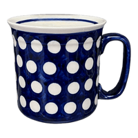 A picture of a Polish Pottery 14 oz. Straight Mug (Hello Dotty) | NDA47-A64 as shown at PolishPotteryOutlet.com/products/14-oz-straight-mug-hello-dotty-nda47-64