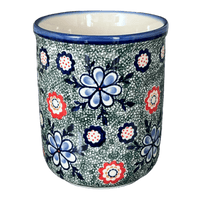 A picture of a Polish Pottery Wine Chiller/Utensil Holder (Floral Fairway) | NDA73-42 as shown at PolishPotteryOutlet.com/products/wine-chiller-utensil-holder-floral-fairway-nda73-42