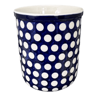 A picture of a Polish Pottery Wine Chiller/Utensil Holder (Hello Dotty) | NDA73-A64 as shown at PolishPotteryOutlet.com/products/wine-chiller-utensil-holder-hello-dotty-nda73-64
