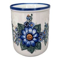 A picture of a Polish Pottery Wine Chiller/Utensil Holder (Blue Bouquet) | NDA73-7 as shown at PolishPotteryOutlet.com/products/wine-chiller-utensil-holder-blue-bouquet-nda73-7