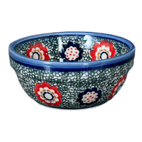 A picture of a Polish Pottery 4.25" Bowl (Floral Fairway) | NDA84-42 as shown at PolishPotteryOutlet.com/products/4-25-bowl-floral-fairway-nda84-42