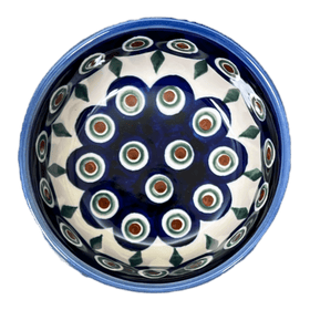 Polish Pottery 4.25" Bowl (Peacock - A) | NDA84-43A Additional Image at PolishPotteryOutlet.com