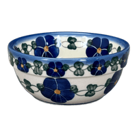 A picture of a Polish Pottery 4.25" Bowl (Blue Tethered Blossoms) | NDA84-4 as shown at PolishPotteryOutlet.com/products/4-25-bowl-blue-tethered-blossoms-nda84-4