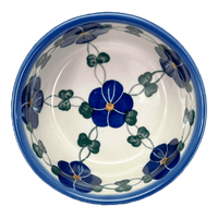 A picture of a Polish Pottery 4.25" Bowl (Blue Tethered Blossoms) | NDA84-4 as shown at PolishPotteryOutlet.com/products/4-25-bowl-blue-tethered-blossoms-nda84-4