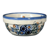 Polish Pottery 4.25" Bowl (Blue Bouquet) | NDA84-7 at PolishPotteryOutlet.com