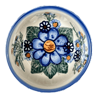 A picture of a Polish Pottery 4.25" Bowl (Blue Bouquet) | NDA84-7 as shown at PolishPotteryOutlet.com/products/4-25-bowl-blue-bouquet-nda84-7