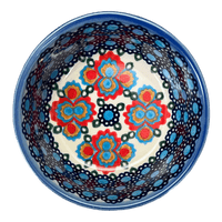 A picture of a Polish Pottery 4.25" Bowl (Polish Bouquet) | NDA84-82 as shown at PolishPotteryOutlet.com/products/4-25-bowl-polish-bouquet-nda84-82
