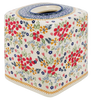 Polish Pottery Tissue Box Cover (Ruby Bouquet) | O003S-DPCS at PolishPotteryOutlet.com
