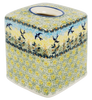 Polish Pottery Tissue Box Cover (Soaring Swallows) | O003S-WK57 at PolishPotteryOutlet.com