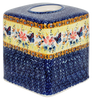 Polish Pottery Tissue Box Cover (Butterfly Bliss) | O003S-WK73 at PolishPotteryOutlet.com