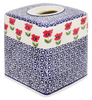 Polish Pottery Tissue Box Cover (Poppy Garden) | O003T-EJ01 at PolishPotteryOutlet.com