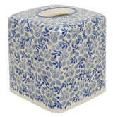 Tissue Box Cover, 6" x 6" in "English Blue" by Manufaktura | O003U-AS53