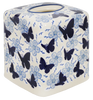 Polish Pottery Tissue Box Cover (Blue Butterfly) | O003U-AS58 at PolishPotteryOutlet.com