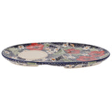 Plate, Oval, Soup & Sandwich, 11.75" x 7.25" in "Poppies & Posies" by Manufaktura | P006S-IM02