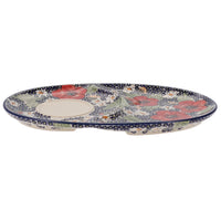 A picture of a Polish Pottery Soup and Sandwich Plate (Poppies & Posies) | P006S-IM02 as shown at PolishPotteryOutlet.com/products/soup-sandwich-breakfast-plate-poppies-posies