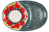 Plate, Oval, Soup & Sandwich, 11.75" x 7.25" in "Poppies in Bloom" by Manufaktura | P006S-JZ34
