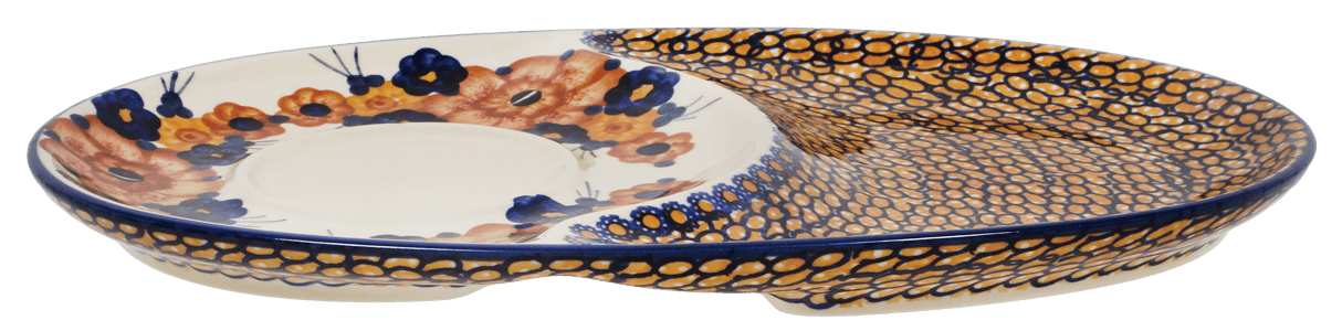 Plate, Oval, Soup & Sandwich, 11.75" x 7.25" in "Bouquet in a Basket" by Manufaktura | P006S-JZK