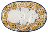 Plate, Oval, Soup & Sandwich, 11.75" x 7.25" in "Autumn Harvest" by Manufaktura | P006S-LB