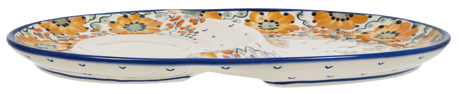 Plate, Oval, Soup & Sandwich, 11.75" x 7.25" in "Autumn Harvest" by Manufaktura | P006S-LB