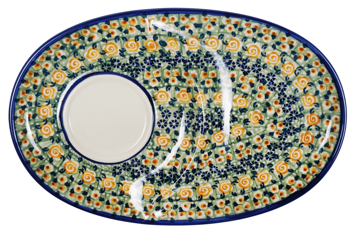Plate, Oval, Soup & Sandwich, 11.75" x 7.25" in "Perennial Garden" by Manufaktura | P006S-LM