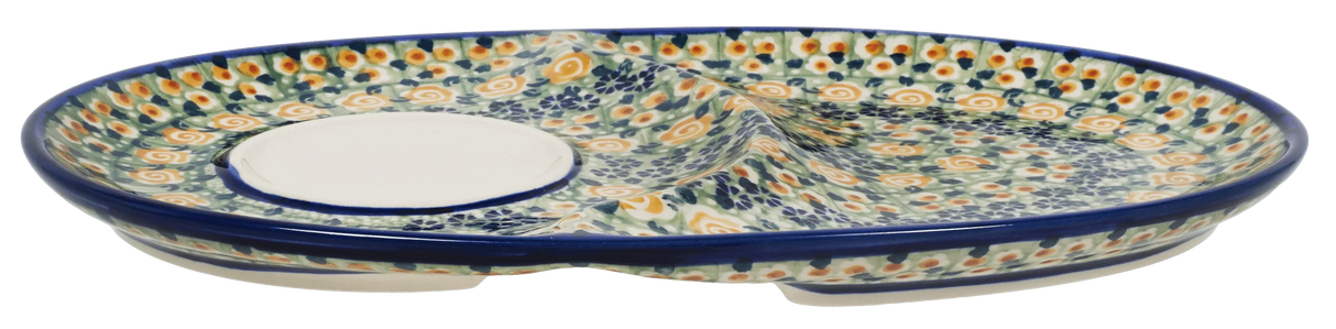 Plate, Oval, Soup & Sandwich, 11.75" x 7.25" in "Perennial Garden" by Manufaktura | P006S-LM