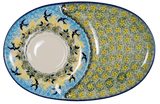 Plate, Oval, Soup & Sandwich, 11.75" x 7.25" in "Soaring Swallows" by Manufaktura | P006S-WK57