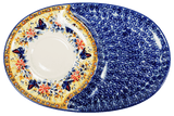 Plate, Oval, Soup & Sandwich, 11.75" x 7.25" in "Butterfly Bliss" by Manufaktura | P006S-WK73