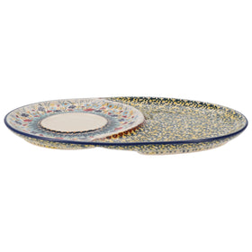 Polish Pottery Soup and Sandwich Plate (Sunlit Wildflowers) | P006S-WK77 Additional Image at PolishPotteryOutlet.com