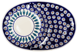 Plate, Oval, Soup & Sandwich, 11.75" x 7.25" in "Peacock" by Manufaktura | P006T-54