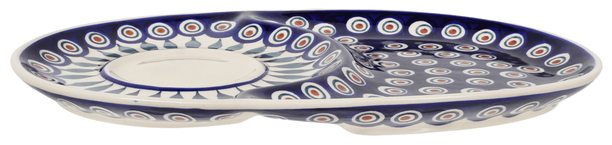 Plate, Oval, Soup & Sandwich, 11.75" x 7.25" in "Peacock" by Manufaktura | P006T-54