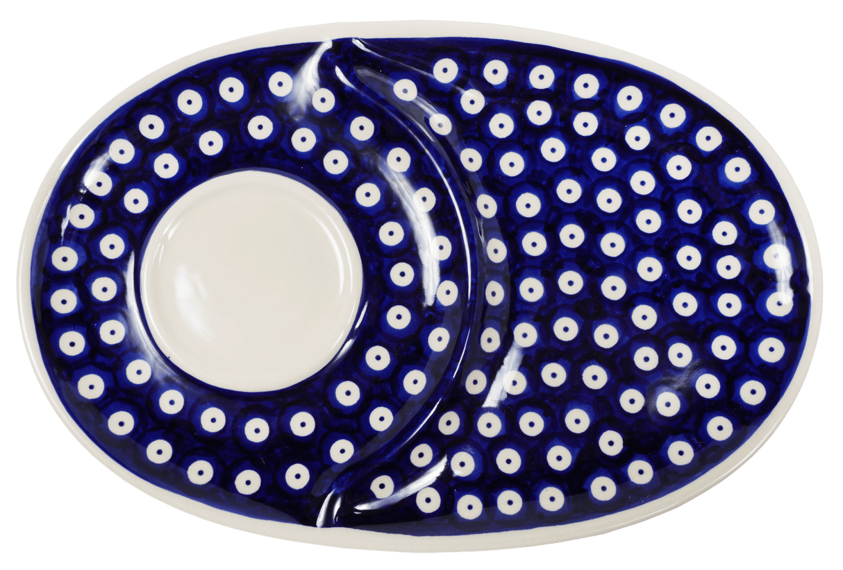 Plate, Oval, Soup & Sandwich, 11.75" x 7.25" in "Dot to Dot" by Manufaktura | P006T-70A