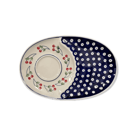 Polish Pottery Soup and Sandwich Plate (Cherry Dot) | P006T-70WI Additional Image at PolishPotteryOutlet.com