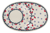 Plate, Oval, Soup & Sandwich, 11.75" x 7.25" in "Red Bird" by Manufaktura | P006T-GILE