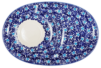 A picture of a Polish Pottery Soup and Sandwich Plate (Blue on Blue) | P006T-J109 as shown at PolishPotteryOutlet.com/products/soup-sandwich-breakfast-plate-blue-on-blue