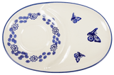 Plate, Oval, Soup & Sandwich, 11.75" x 7.25" in "Butterfly Garden" by Manufaktura | P006T-MOT1