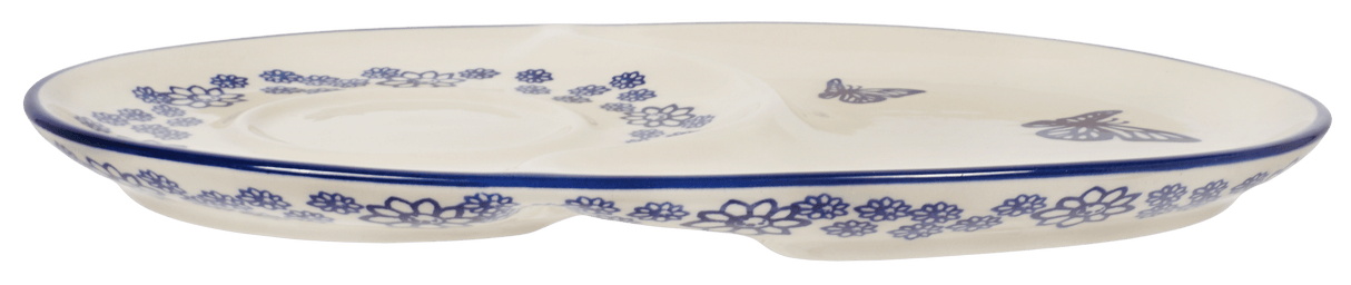 Plate, Oval, Soup & Sandwich, 11.75" x 7.25" in "Butterfly Garden" by Manufaktura | P006T-MOT1